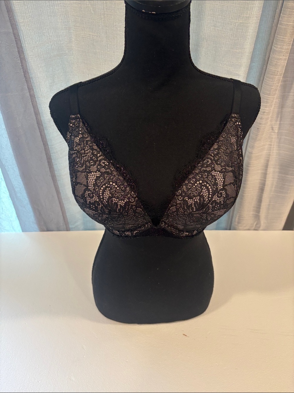 Victoria's Secret Black Lace Plunge Bra
